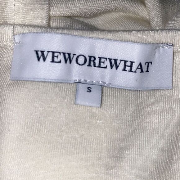WeWoreWhat NWT One Shoulder Cutout Jersey Tank in Cream Size Small - Picture 8 of 10